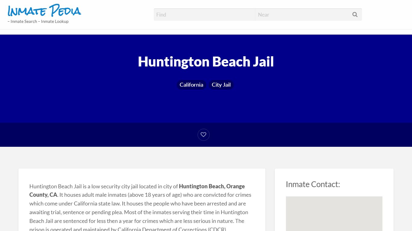 Huntington Beach Jail – Inmate Pedia – Inmate Search ...